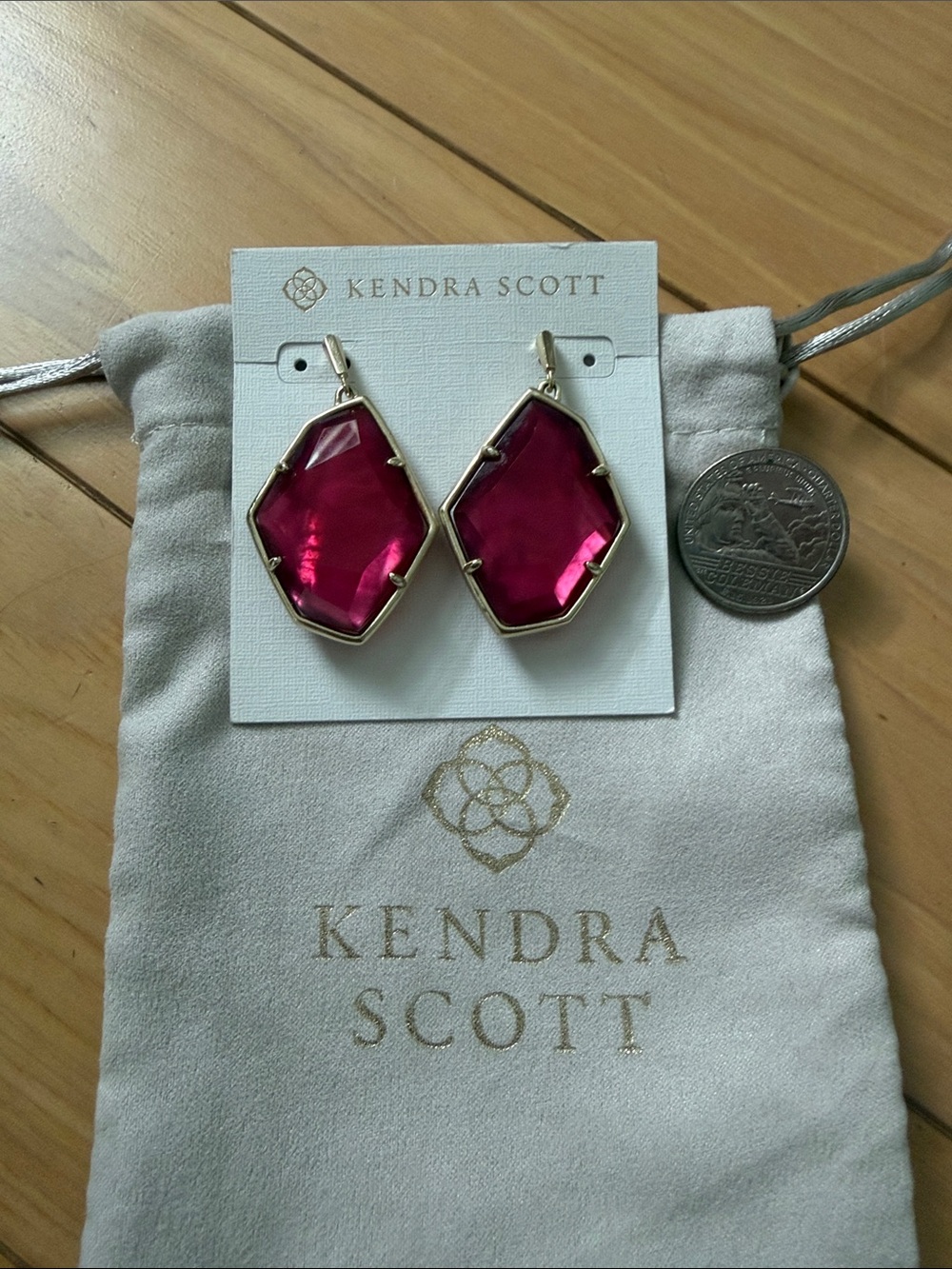 Kendra Scott Fuchsia Geometric Drop Earrings